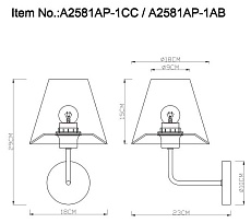 Бра Arte Lamp Elba A2581AP-1AB 2