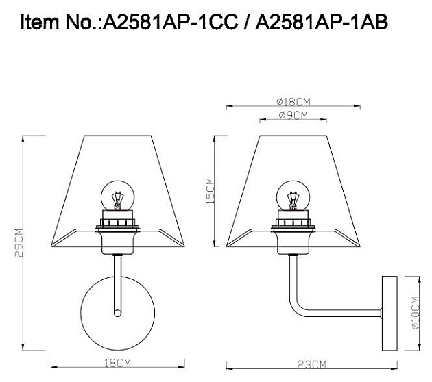 Бра Arte Lamp Elba A2581AP-1AB фото 3