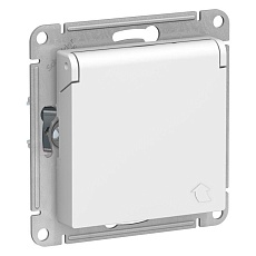 Розетка 2К+З Systeme Electric AtlasDesign 16A 250V со шторками и крышкой белая ATN000146