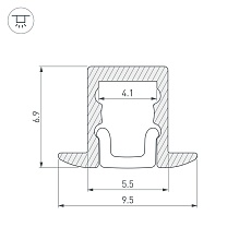 Профиль Arlight ARH-Micro-F-W4-2000 Anod 036400 1