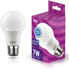 Лампа светодиодная REV A60 Е27 7W 4000K нейтральный белый свет груша 32265 8