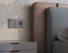 Комплект механизма электрической розетки 2USB С+C 20W с/з на винтовых зажимах 16A-250V Ambrella Volt ALFA Сталь матовый QUANT (AP5105, VM165) MA510510 2