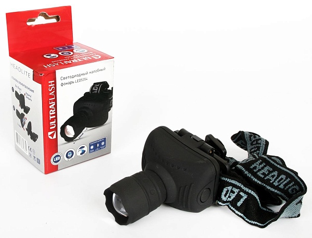 Налобный светодиодный фонарь Ultraflash Headlite от батареек 80х60 70 лм LED5354 11549 Фото № 5