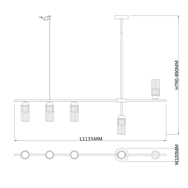 Подвесная люстра Escada Reverse 2100/5P Black изображение 2 Подвесная люстра Escada Reverse 2100/5P Black Фото № 2