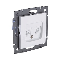 Розетка двойная Ethernet RJ45 Cat.5, белый Kollinger REA-015WH для Aspekt, Eleganz, Reflex 1