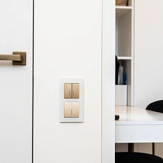 Выключатель Werkel двухклавишный проходной с подсветкой шампань рифленый W1122110 4690389160257 3