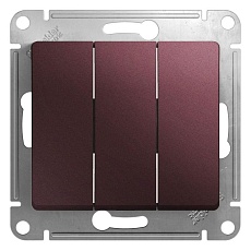 Выключатель трехклавишный Systeme Electric Glossa 10A 250V баклажановый GSL001131