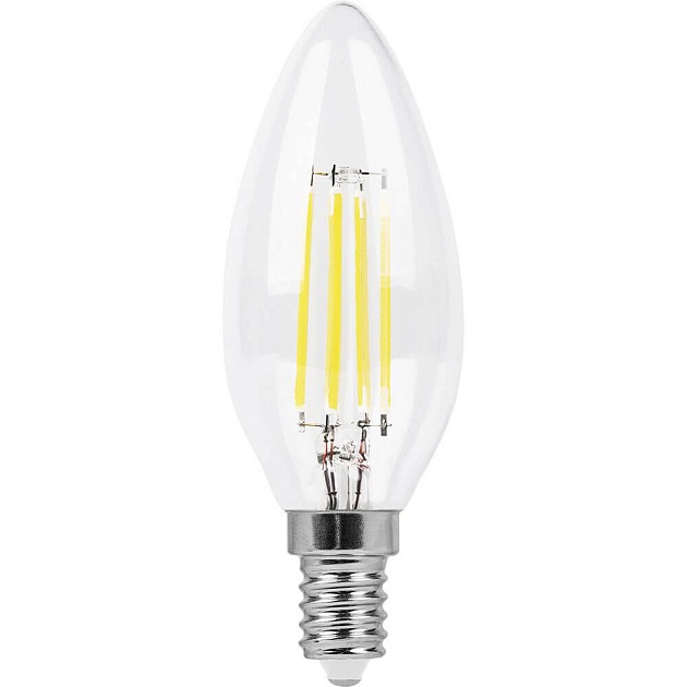Лампа светодиодная филаментная Feron E14 11W 4000K Свеча Прозрачная LB-713 38008 фото 