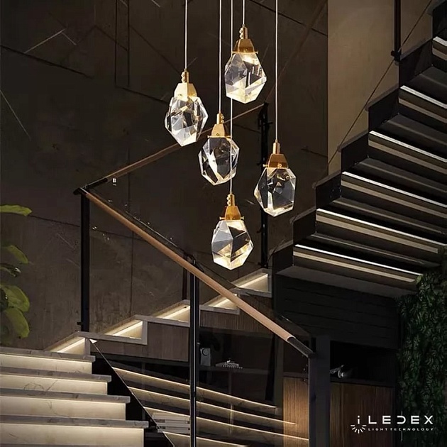 Подвесная светодиодная люстра iLedex Oxygen 9701P/5R BR изображение 3 Подвесная светодиодная люстра iLedex Oxygen 9701P/5R BR Фото № 3