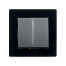 Выключатель двухклавишный Stekker Катрин черный GLS10-7004-05 39506 4