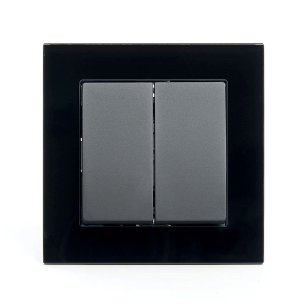 Выключатель двухклавишный Stekker Катрин черный GLS10-7004-05 39506 фото 5