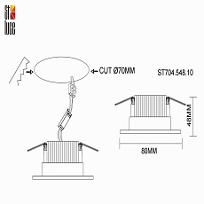 Встраиваемый светодиодный светильник ST Luce ST704.548.10 1