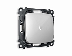 Комплект механизма 1-кл проходного выключателя AMBRELLA VOLT с подсветкой 5600K OMEGA Серебро глянец QUANT (OP4020, VM105, G25W) MO402035