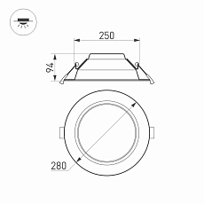 Встраиваемый светодиодный светильник Arlight IM-Cyclone-R280-40W Day4000 023219(2) 1