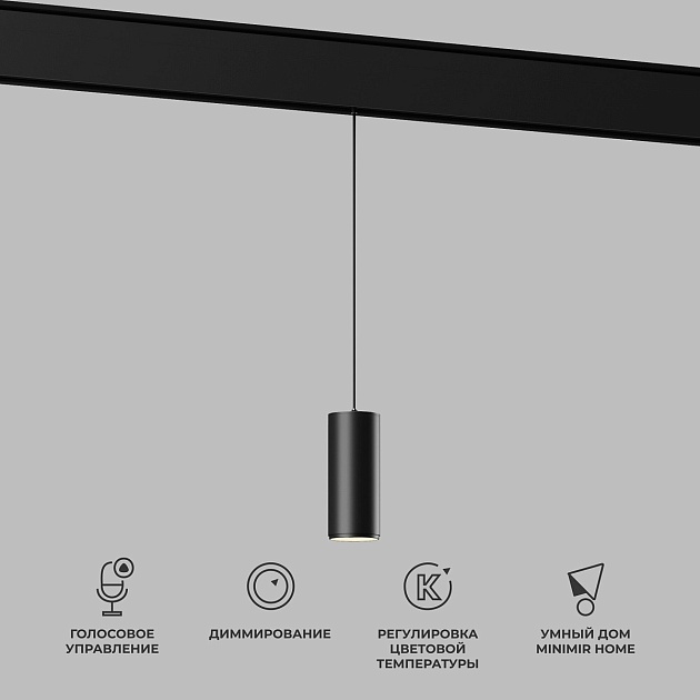 Подвесной трековый светодиодный светильник Elektrostandard Slim Magnetic Dim Amend 85072/01 черный a063533 фото 