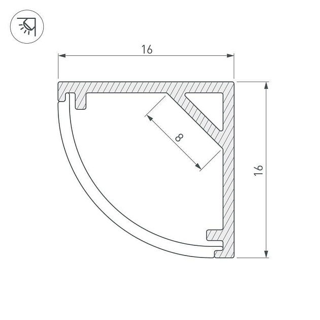 Профиль Arlight SL-KANT-H16-2000 ANOD 023723 изображение 4 Профиль Arlight SL-KANT-H16-2000 ANOD 023723 Фото № 4