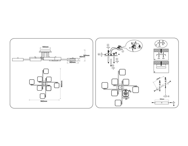 Люстра на штанге Ambrella light COMFORT FL4889 Фото № 3