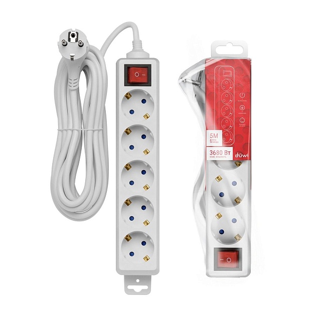 Удлинитель Duwi 5гн 5м с/з 32063 0 Фото № 2