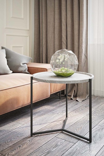 Журнальный стол Калифорния Бруно Серый мрамор/черный 5678988801 Фото № 4