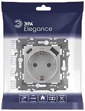 Розетка ЭРА Elegance 14-4108-03 2P+E 16A-250В со шторками с USB type-A+C 5В-3А алюминий Б0067741 3