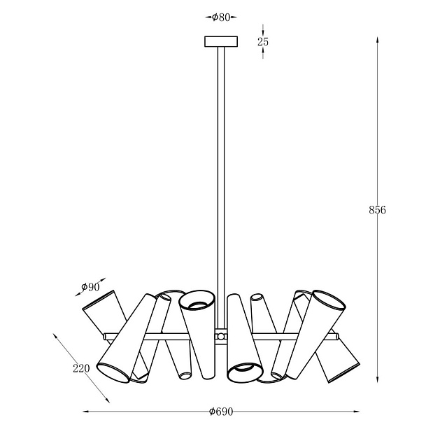 Подвесная люстра Maytoni Giro MOD095PL-10BS Фото № 2