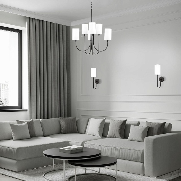 Подвесная люстра Eurosvet Abbey 60164/6 черный Smart изображение 6 Подвесная люстра Eurosvet Abbey 60164/6 черный Smart Фото № 6