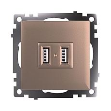 Розетка 2хUSB Stekker Катрин шампань GLS10-7115-02 39602 1