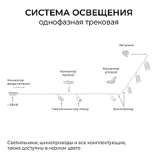 Шинопровод однофазный Apeyron R45-06 4