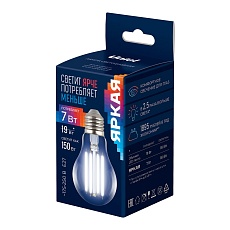 Лампа светодиодная Uniel E27 7W 4000K прозрачная LED-A60-7W/4000K/E27/CL GLY01TR UL-00011935 2