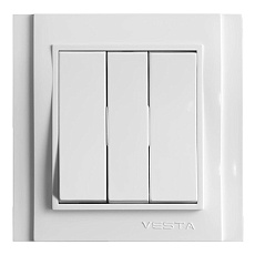 Выключатель трехклавишный Vesta-Electric Verona белый FVK020301BEL