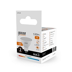 Лампа светодиодная Gauss GU5.3 7W 3000K матовая 11517 4