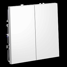 Перекрестный переключатель встраиваемый Voltum S70 двухклавишный 10А, (белый матовый) VLS020502 3