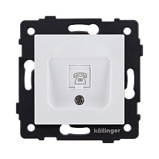 Розетка телефонная RJ11, белый матовый Kollinger REA-009WM для Aspekt, Eleganz, Reflex
