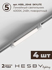 Встраиваемая однофазная трековая система Hesby Lighting Skylite №1 со светильниками HSBL_kompl_S001_VI4W4K 2