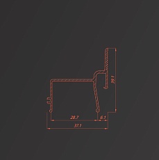 Стеновой контурный профиль Flexy для натяжных потолков 2633 KONTUR 03 9005 1