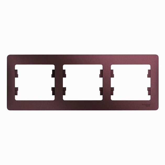 Рамка 3-постовая Systeme Electric Glossa баклажановая GSL001103 Фото № 1