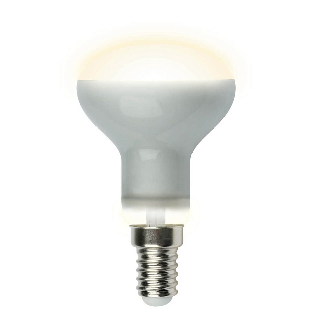 Лампа светодиодная рефлекторная Uniel E14 6W 3000K матовая LED-R50-6W/WW/E14/FR PLS02WH UL-00001491 фото 
