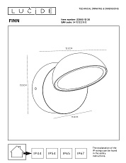Уличный настенный светодиодный светильник Lucide Finn 22865/12/30 1