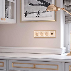 Накладка для телефонной розетки Werkel RJ-11 (шампань рифленый) W1192010 4690389160707 3