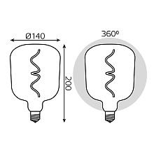 Лампа светодиодная филаментная Gauss E27 5W 1800K розовая 1010802105 1