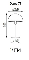 Настольная лампа TopDecor Dome T1 12 1