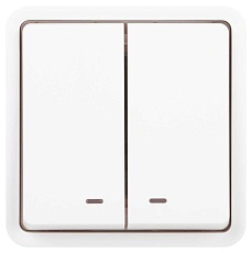 Выключатель ЭРА Эксперт 11-1525-01 двойной с подсветкой IP55 10АХ-250В СУ белый Б0063304 3