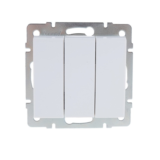 Выключатель тройной Lezard Rain белый 703-0288-109 Фото № 1