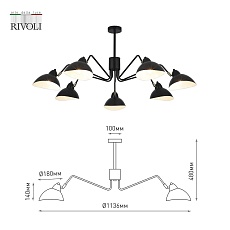 Подвесная люстра Rivoli Geraldine 4101-307 Б0055673 2