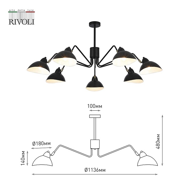 Подвесная люстра Rivoli Geraldine 4101-307 Б0055673 Фото № 3