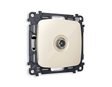 Комплект механизма TV розетки проходной AMBRELLA VOLT OMEGA Бежевый глянец 5-1000 MHz 4dB QUANT (OP3130, VM211) MO313030