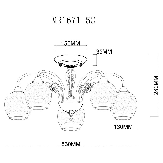 Потолочная люстра MyFar Nika MR1671-5C Фото № 2