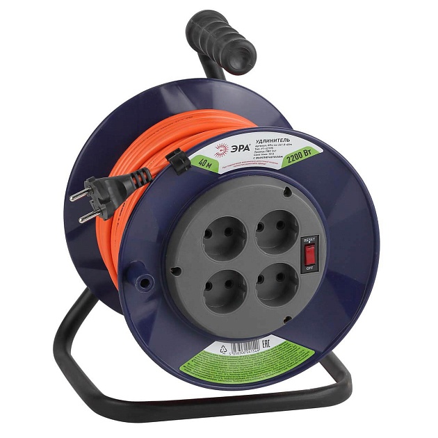 Удлинитель силовой ЭРА RPx-4s-2x1.0-40m Б0043051 Фото № 1