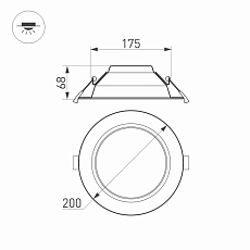 Встраиваемый светодиодный светильник Arlight IM-Cyclone-R200-20W Warm3000 023216(2) 2