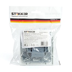 Переключатель двухклавишный Stekker Эрна белый PSW10-9005-01 39919 2